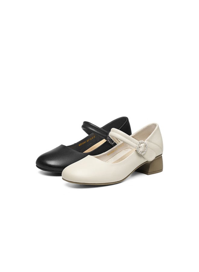 RED DRAGONFLY Red Dragonfly Low-heeled Single Shoes 2025 Spring Women's Shoes Mary Jane Chunky Heel Comfortable Women's Shoes Wjb158061 Black Size 36 - Image 3