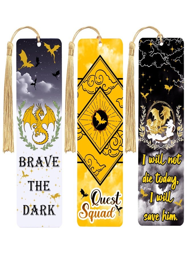 LParkin Onyx Storm Acrylic Bookmarks Dragon Merch for Men Women, Bookish Gifts for Book Lovers, Page Markers for Bookworms, Reading Tools and Stationery - Set of 3 - Image 1