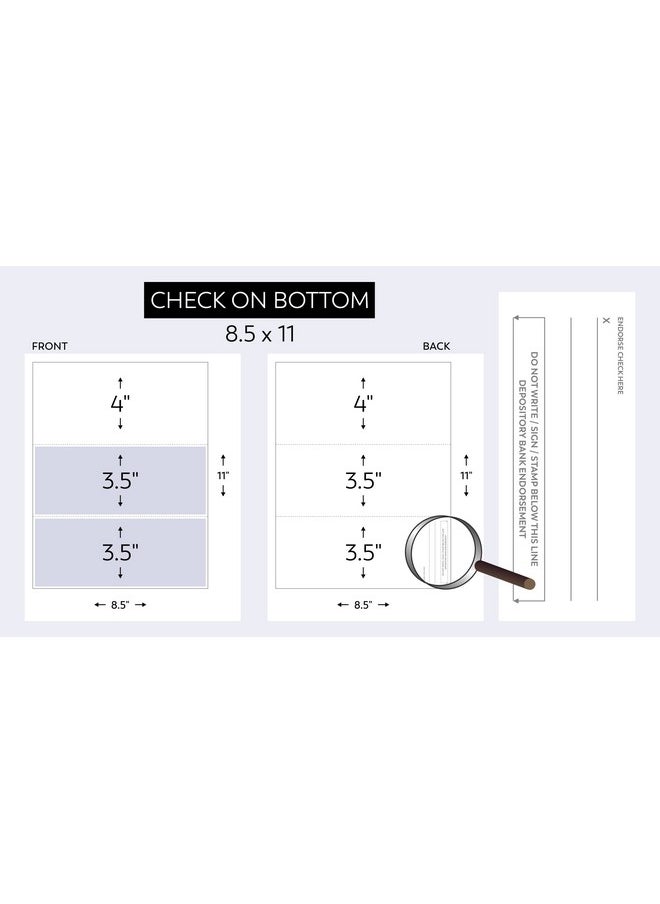 500 Blank Check Stock Computer Laser Checks Check On Bottom Blue Diamond
