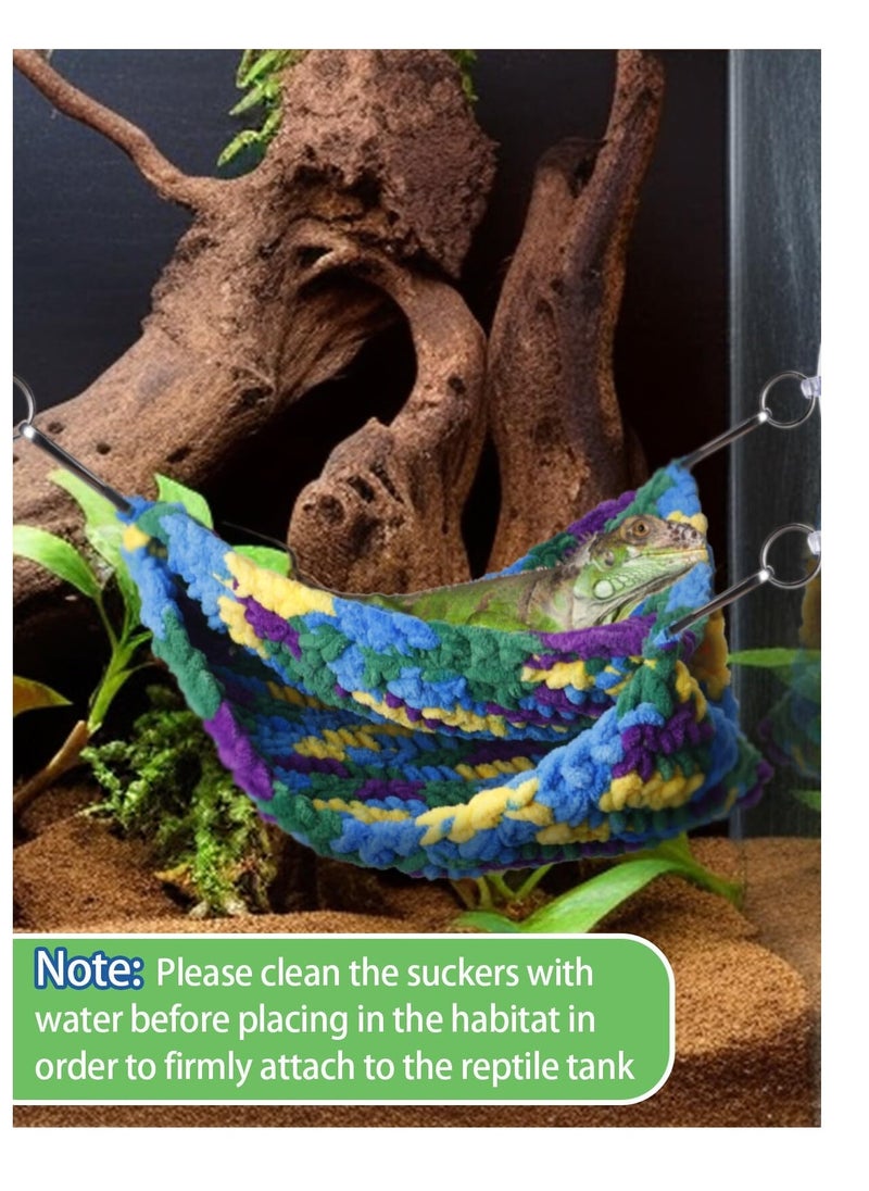 Excefore Reptile Hammock, Soft Double-Layered Reptile Swing Hammock, with Strong Suction Cups & Hooks, for Small Reptile, Gecko, Chameleon, Lizard  - Image 5