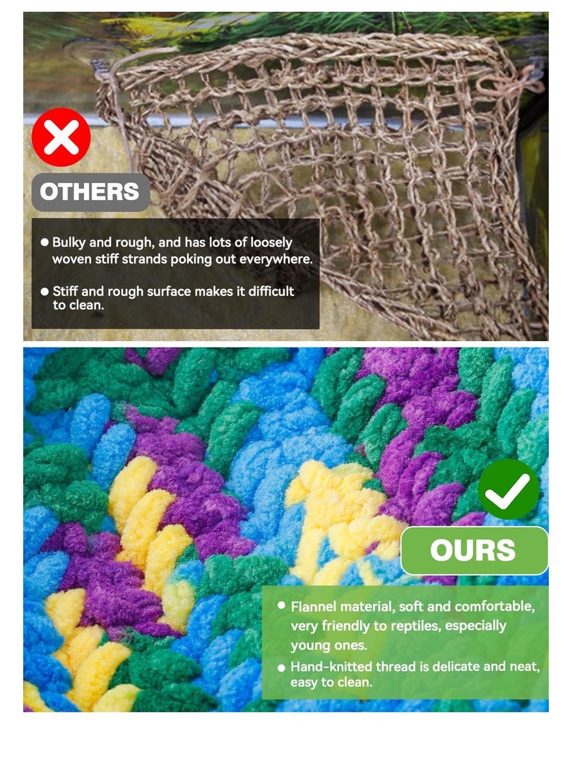 Excefore Reptile Hammock, Soft Double-Layered Reptile Swing Hammock, with Strong Suction Cups & Hooks, for Small Reptile, Gecko, Chameleon, Lizard  - Image 2