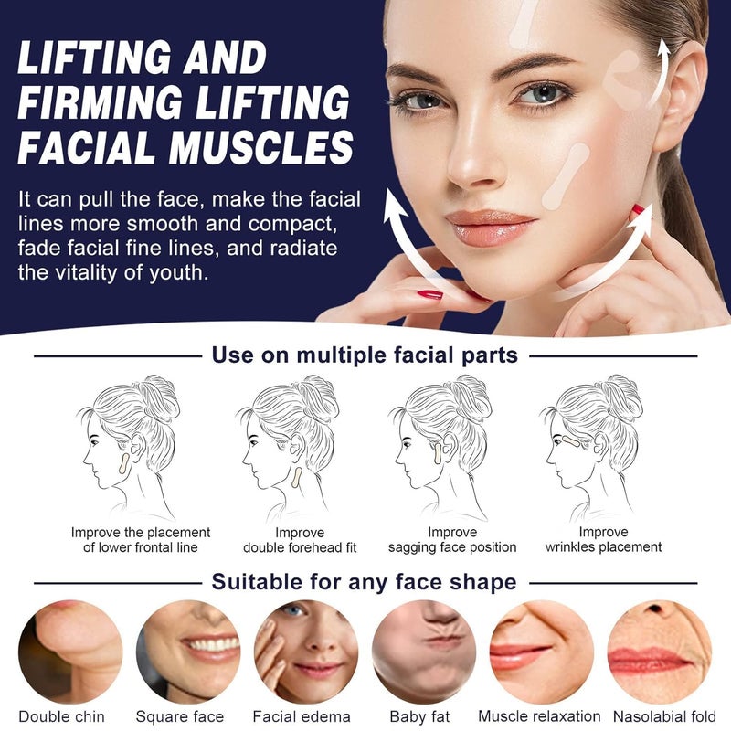 CANSENT ENTERPRISE 40 Patch V shaped Mask Invisible Tape Soft Elastic Face Adhesive Tape Lifting Firming Instant Wrinkle Stickers Elasticity Makeup Tape for Eyes Neck Transparent Instant Face Lift - Image 4