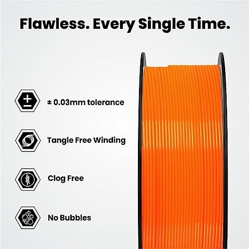 3IDEA PETG 1.75mm 3D Printer Filament (Orange Solid) | 1kg Spool 3D Printing Material - Image 2