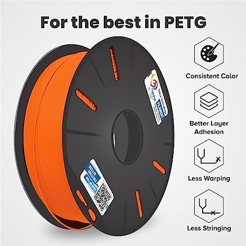 3IDEA PETG 1.75mm 3D Printer Filament (Orange Solid) | 1kg Spool 3D Printing Material - Image 4