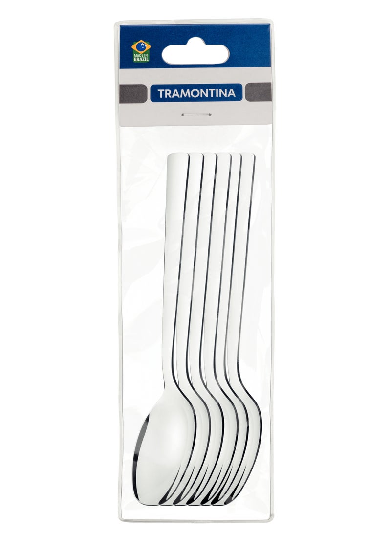 TRAMONTINA Since 1911,Made in Brazil- Oslo 6 Pieces Stainless Steel Sugar Spoon Set with High Gloss Finish  - Image 1