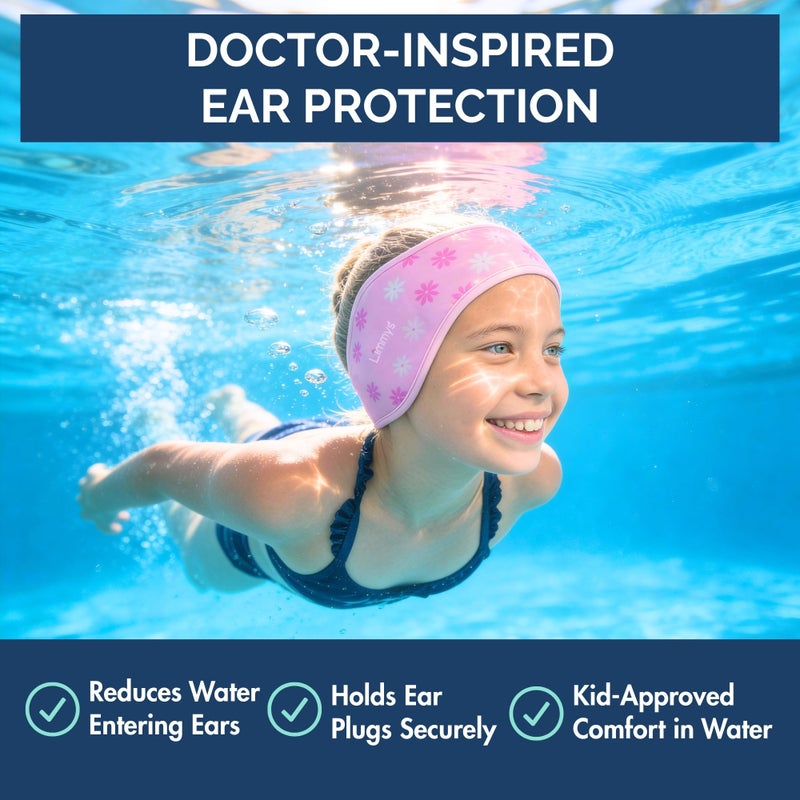 Limmys Swimming Headband for Kids & Adults â€“ Doctor-Inspired Ear Protection, Reinforced Elastic Neoprene Band, Latex-Free Child-Safe Materials, Non-Slip Comfort, Holds Earplugs Securely - Image 2