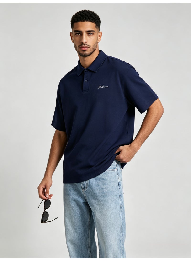 بين شيرمان Ben Sherman Men’s Navy Plain Embroidered Short Sleeve Polo Shirt - Image 2