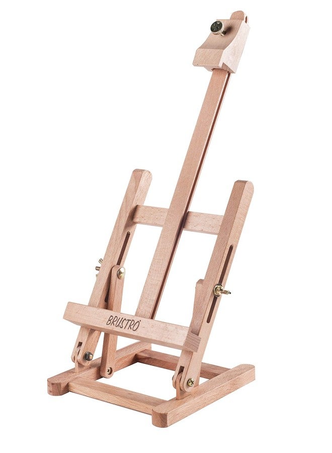 BRUSTRO Small Tabletop Wooden Easel .Size 17" (Inches), Canvas Hold Upto 30CM (11" Inches) - Image 1