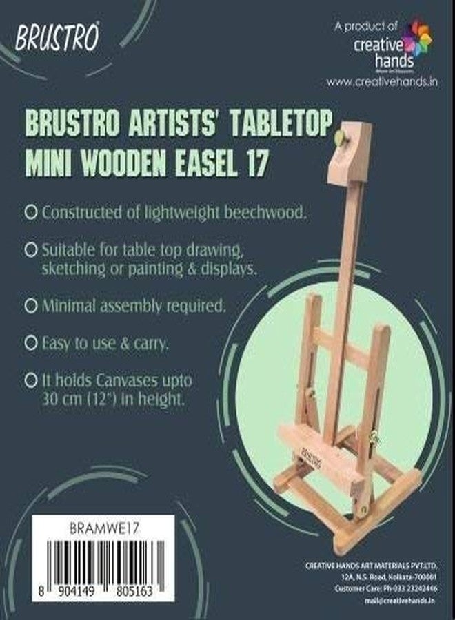 BRUSTRO Small Tabletop Wooden Easel .Size 17" (Inches), Canvas Hold Upto 30CM (11" Inches) - Image 3