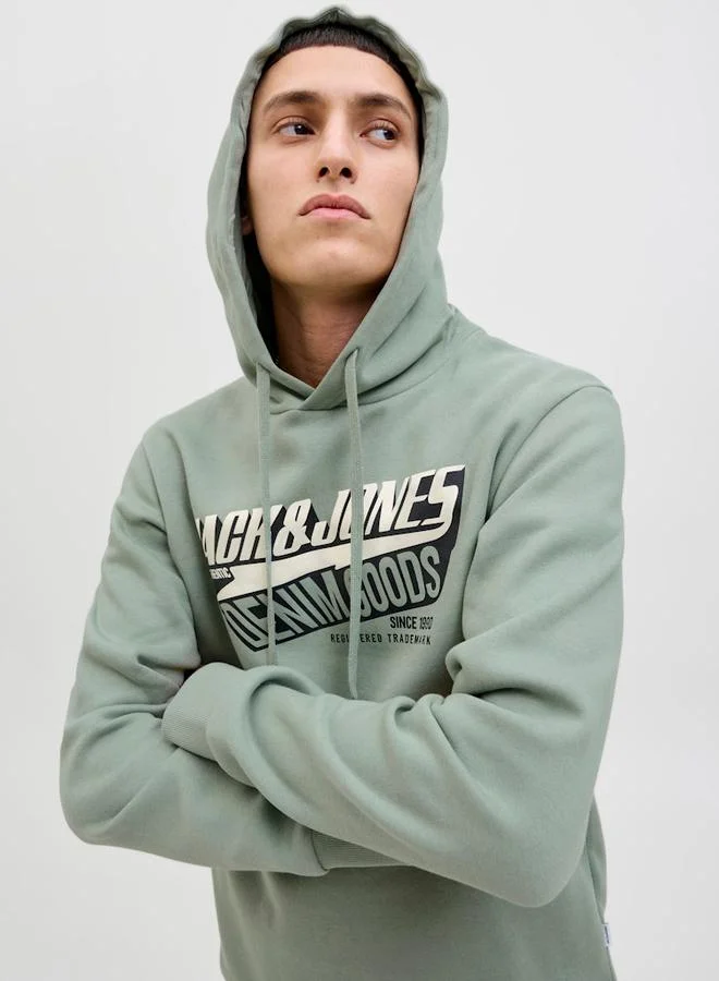 JACK & JONES Jack And Jones JJELOGO Logo Graphic Hoodie