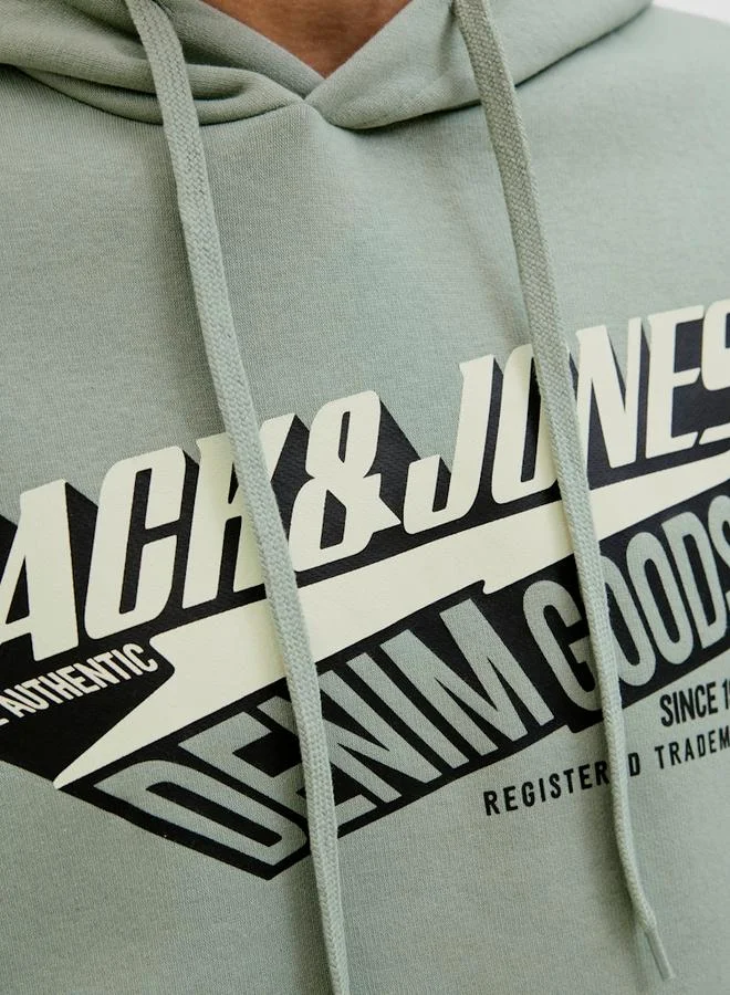 JACK & JONES Jack And Jones JJELOGO Logo Graphic Hoodie