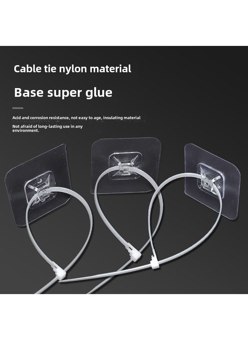 1 x 5 pcs Seamless Adhesive Hooks Set for Bathroom Kitchen 6x6 cable tie buckle (excluding cable ties)