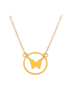 Butterfly Ring Shape Stainless Steel Necklace