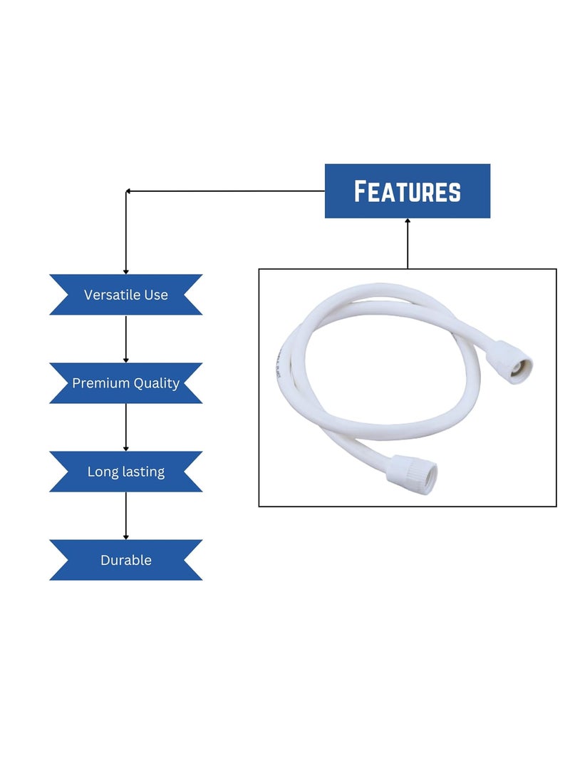 KINIK KINIK PVC 1 Meter Flexible Shower Hose Handshower Hose Shower Tube and Health Faucet Tube for Bathroom  - Image 4