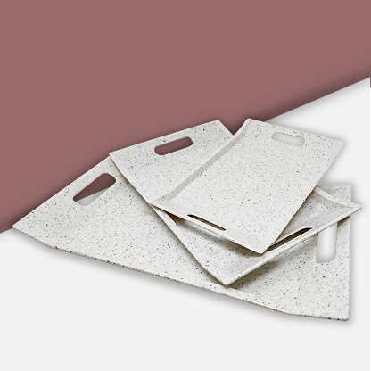 UPC PREMIUM HOUSEWARE U.P.C Serving Tray Set- Handcrafted & Hand-Painted for Kitchen/Table & Home Decor/Dinning/Gifts/Restaurants/Living Room/Coffee Table (Set of 3 Trays) (VIL051) - Image 2