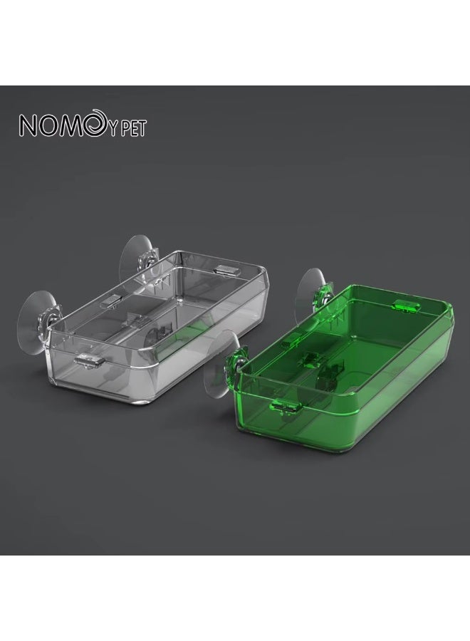 NomoyPet وعاء طعام وماء بلاستيكي شفاف من Nomoypet 2 في 1 للزواحف، وعاء تغذية مضاد للهروب من الديدان، للسلاحف، والوزغ، والثعابين، والحرباء - Image 1