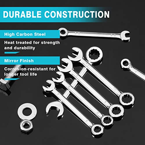 SPEEDWOX Small Wrench Set, 10 Pcs, 4-11mm Mini Combination Wrench Sets with Portable Storage Pouches and A Ring - Image 3