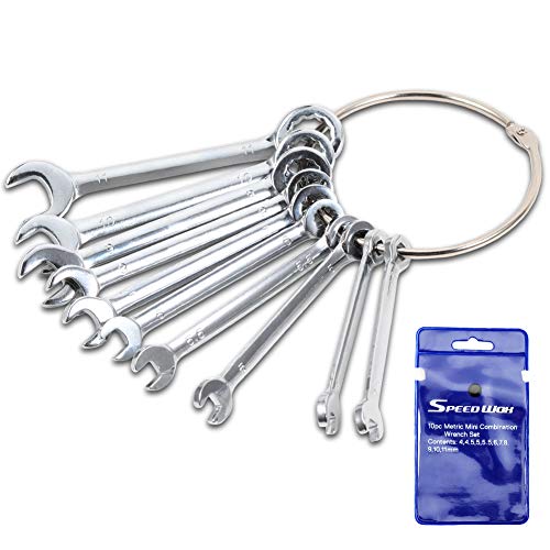 SPEEDWOX Small Wrench Set, 10 Pcs, 4-11mm Mini Combination Wrench Sets with Portable Storage Pouches and A Ring - Image 1