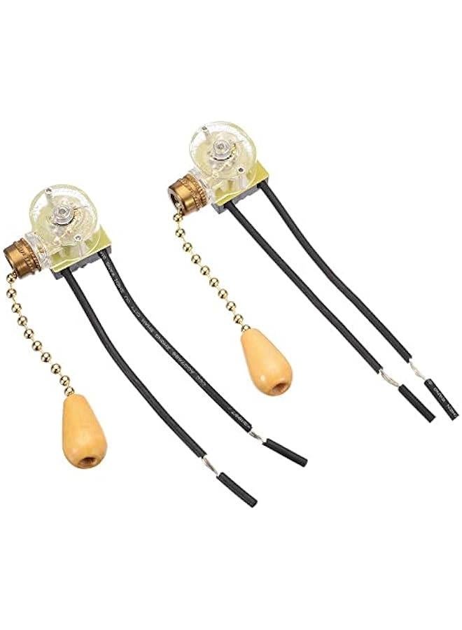 Loquat 4pcs Ceiling Fan Switch On-Off Switch Wall Lights Pull Chain Switch Control Replacement On-Off with Pull Chain 3A/220V-250V Cord Switch - Image 4