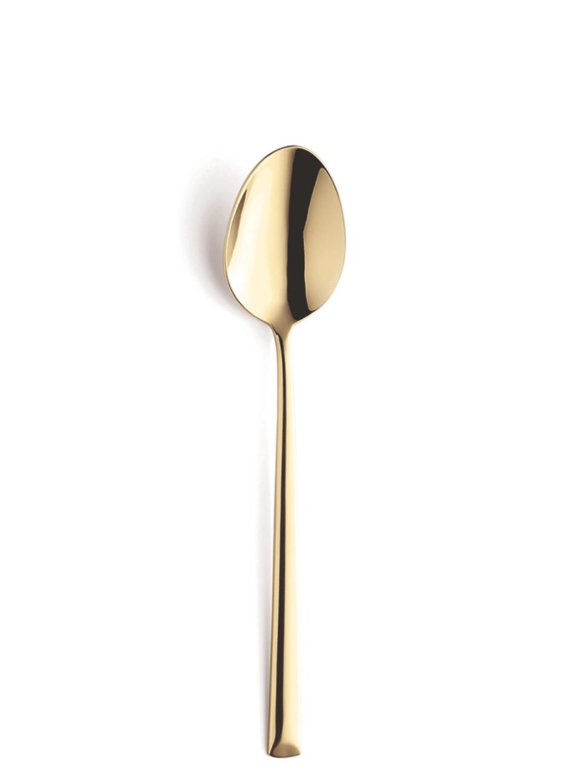 Amefa Metropole Medium Teaspoon Gold PVD High Gloss Polished Finish Made from Premium 18/10 Stainless Steel Elegant Slim Handle Contemporary Urban Design Dishwasher Safe Luxury Cutlery from Amefa Premiere Range Ideal for Tea Coffee Desserts Hotel Restaurant Home Dining Set of 12 Medium Teaspoons Durable Rust Resistant Scratch Resistant Professional Tableware for Modern Kitchens Special Occasions Daily Use Gift Ready European Quality Controlled Design Long Slender Lines Balanced Weight Comfortable Grip Gold Color Cutlery Spoon for KSA Households - Image 1