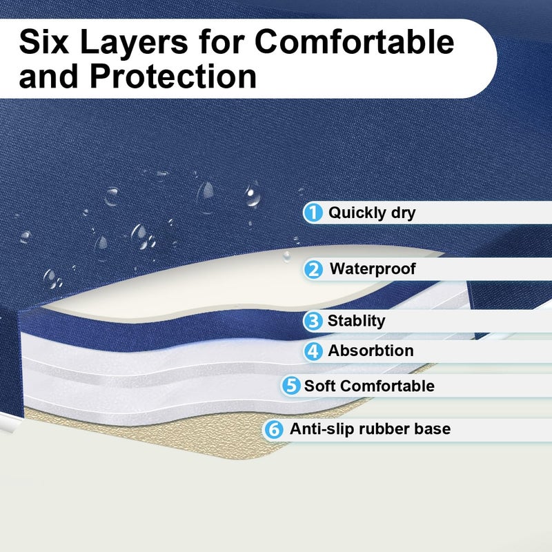 GameXcel Baby Bath Kneeler and Elbow Rest -1.5" Thick Kneeling Pad with Toy Organizer - Large Safty Kneeler Mat for Tub Bathing and Bathroom Time - Detachable and Foldable Child Bath Tub Mat - Royal Blue - Image 2