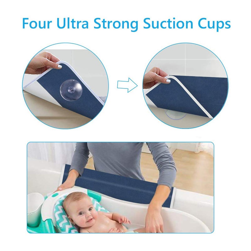 GameXcel Baby Bath Kneeler and Elbow Rest -1.5" Thick Kneeling Pad with Toy Organizer - Large Safty Kneeler Mat for Tub Bathing and Bathroom Time - Detachable and Foldable Child Bath Tub Mat - Royal Blue - Image 3