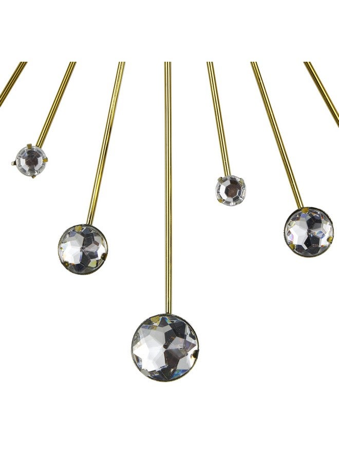 ديكو 79 ساعة حائط ديكورية معدنية بتصميم نجمة متلألئة من ديكو 79، ساعة حائط للمنزل مع لمسات من الكريستال، ساعة حائط للغرفة، 14 بوصة × 1 بوصة × 14 بوصة، لون ذهبي - Image 5