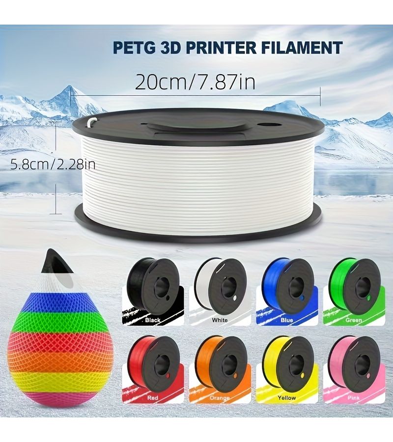 خيوط طابعة ثلاثية الأبعاد PETG زرقاء 1.75 مم 1 كجم عالية الدقة بقوة التصاق جيدة - Image 2