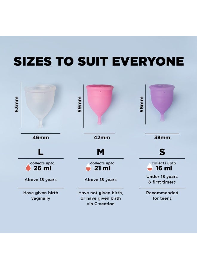 بي سيف كوب حيض آمن وقابل لإعادة الاستخدام للنساء - حجم صغير مع جراب | فائق النعومة، خالٍ من الروائح والطفح الجلدي | 100% سيليكون طبي | مانع للتسرب | حماية تدوم حتى 8-10 ساعات، عبوة من قطعة واحدة - Image 3