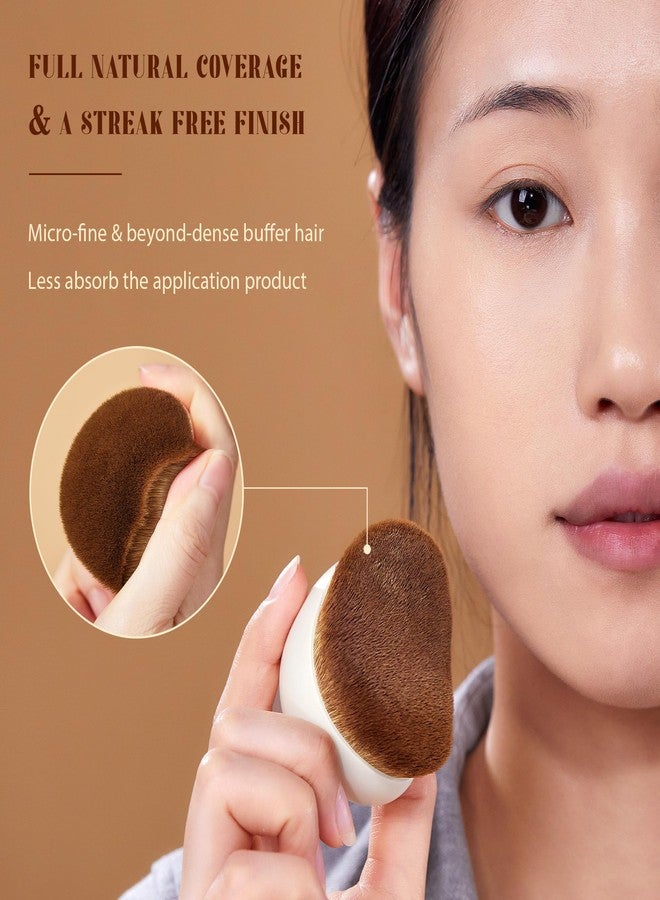 جيساب مجموعة فرشاة كريم الأساس من جيسوب مع إسفنجات مكياج، تتضمن فرشاة كابوكي مسطحة الرأس و3 إسفنجات مكياج لدمج الكونسيلر وأحمر الخدود والبودرة، مع علبة هدايا، T505 - Image 4