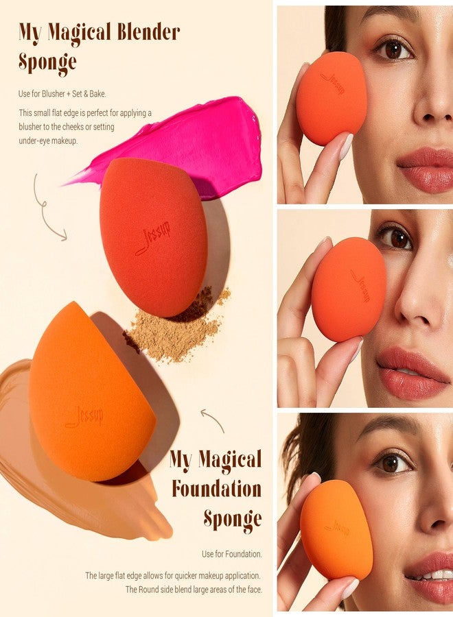 جيساب مجموعة فرشاة كريم الأساس من جيسوب مع إسفنجات مكياج، تتضمن فرشاة كابوكي مسطحة الرأس و3 إسفنجات مكياج لدمج الكونسيلر وأحمر الخدود والبودرة، مع علبة هدايا، T505 - Image 5