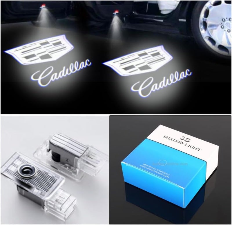 3D Shadow light 3D Shadow LED Door Logo Projector for Cadillac SRX CT6 XTS ATS XT4 XT5 XT6 - Dual Plug Puddle Light Welcome Courtesy Auto Accessory - Image 1