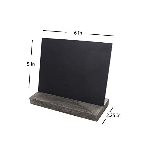 VERGOODR 5 X 6 Inch Mini Tabletop Chalkboard Signs with Rustic Style Wood Base Stands, Set of 4，Include 3 chalks - Image 2