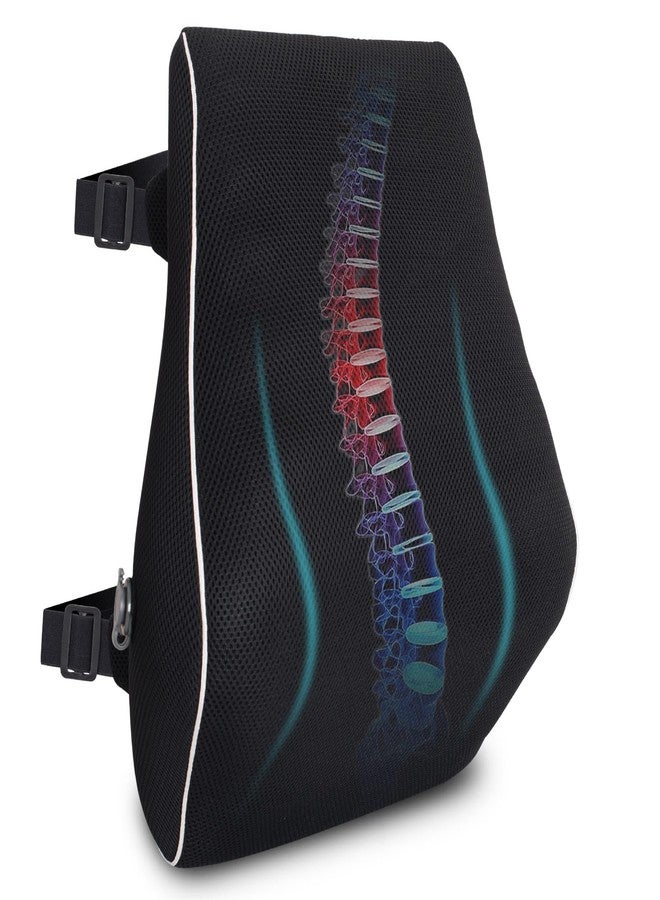 Keemall Lumbar Pillow Back Cushion Inflatable - Lumbar Support for Back Rest Office Chair Car Seat Travel and Home Ergonomic Design Lower Back Pain Relief (Black) - Image 1