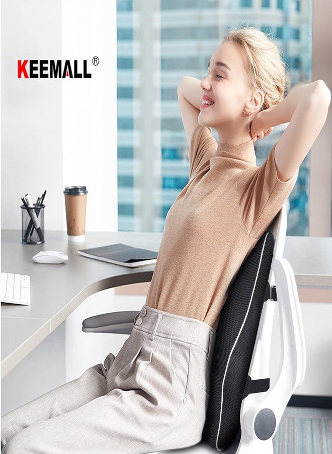 Keemall Lumbar Pillow Back Cushion Inflatable - Lumbar Support for Back Rest Office Chair Car Seat Travel and Home Ergonomic Design Lower Back Pain Relief (Black) - Image 2