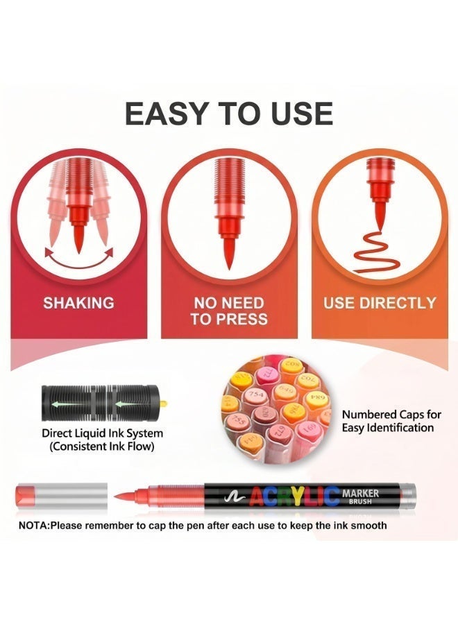 BABONA 48-Piece Paint Marker Set for Art Supplies, School Supplies, Rock Art, Fabric Paint, Fabric Markers, Paint Pen, Art Markers - Image 5