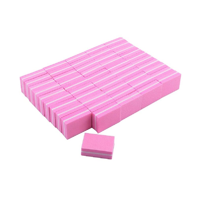 YIMART 20 Pcs Doublesided Mini Nail Buffer Block Colorful Sponge Nail Polish Sanding Buffer Strips Nail File Blocks Manicure Tools Pink - Image 2