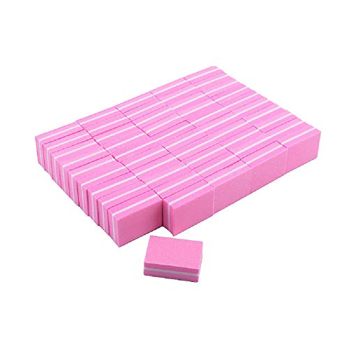 YIMART 20 Pcs Doublesided Mini Nail Buffer Block Colorful Sponge Nail Polish Sanding Buffer Strips Nail File Blocks Manicure Tools Pink - Image 1
