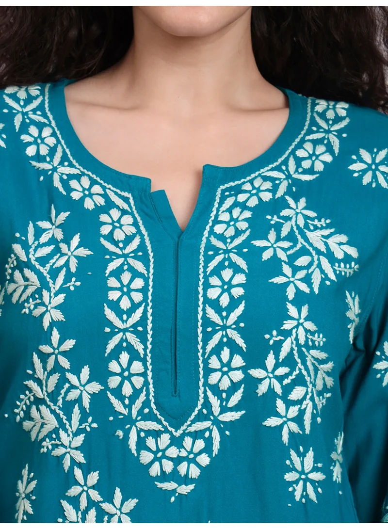 Alaya  Women Chikankari Hand Embroidered Rayon Kurti -AL4071 for Women | Best Price UAE
