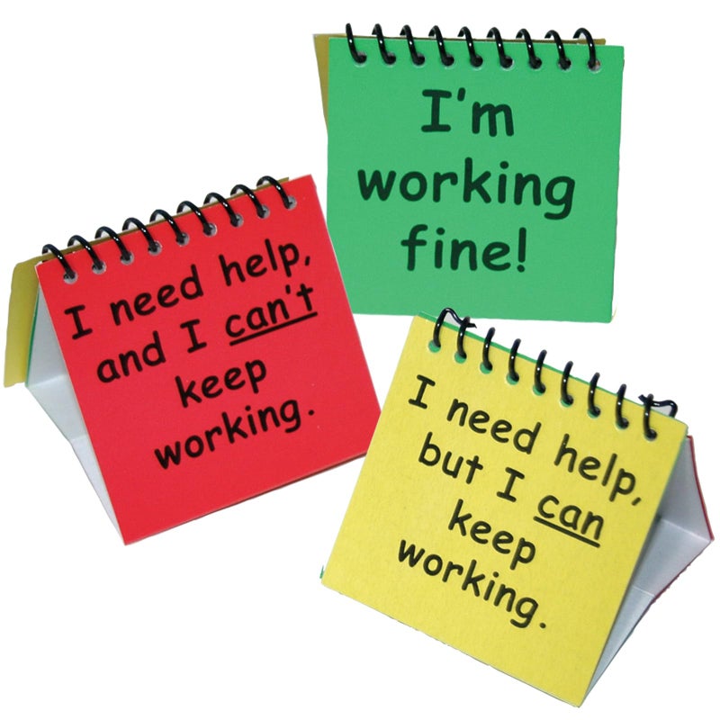 Really Good Stuff "I Need Help" Mini Flip Chart Signs for Students - Set of 12 - Classroom Management Tools, Self Assessment for Students - Image 3