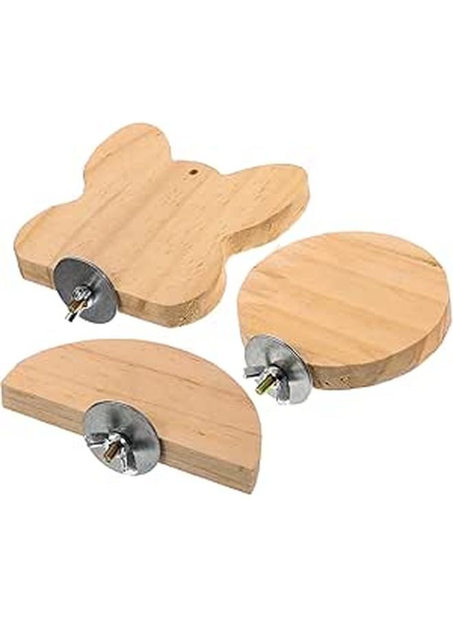Wooden Adjustable Jumping Stand Perch Platform Toy for Hamsters Birds Chinchillas - Image 1