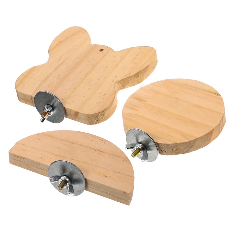 Wooden Adjustable Jumping Stand Perch Platform Toy for Hamsters Birds Chinchillas - Image 2