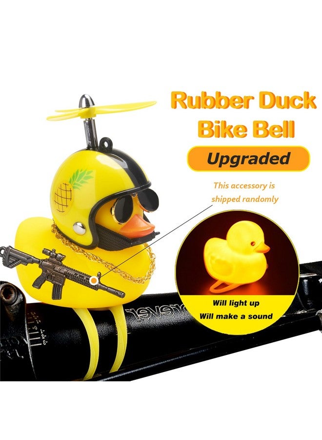 wonuu Rubber Duck Car Ornaments, Squeeze Duck Dashboard Decorations Bicycle Decor for Cycling Motorcycle & Bicycle Accessories Decorations (Pineapple-L&G) - Image 3