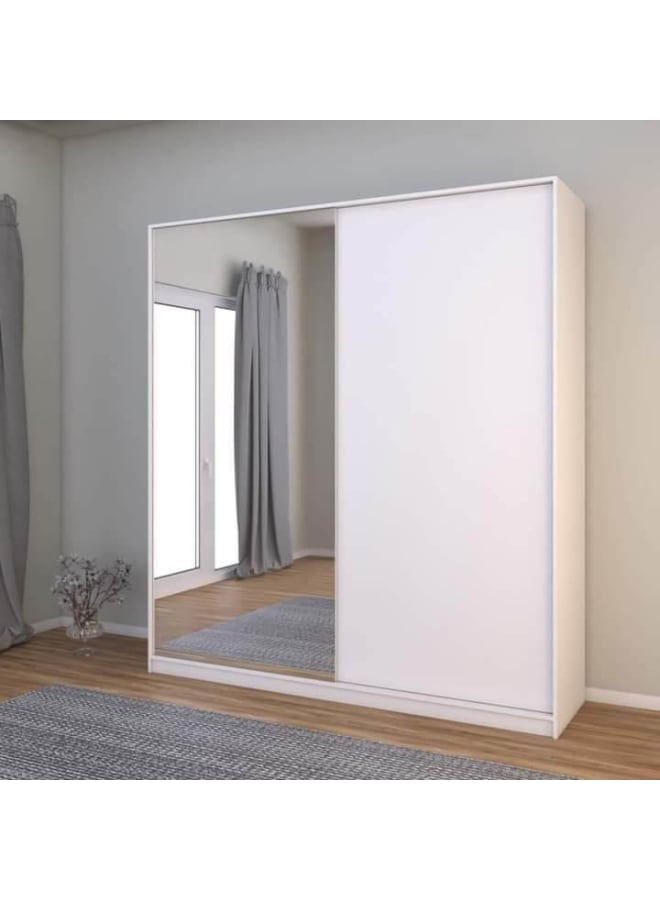 ريترو خزانة ملابس 200x50x150سم – أبيض - Image 1