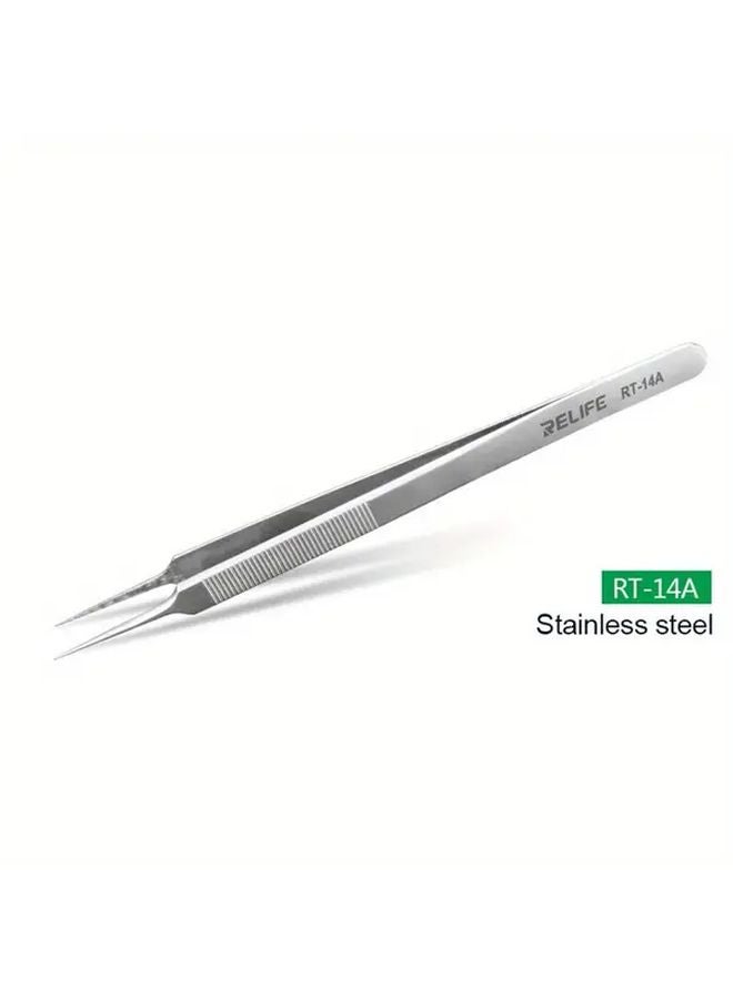 RT 14A ملقط مضاد للكهرباء الساكنة بأطراف مستقيمة ومنحنية - أداة إصلاح دقيقة بدون كهرباء - Image 1