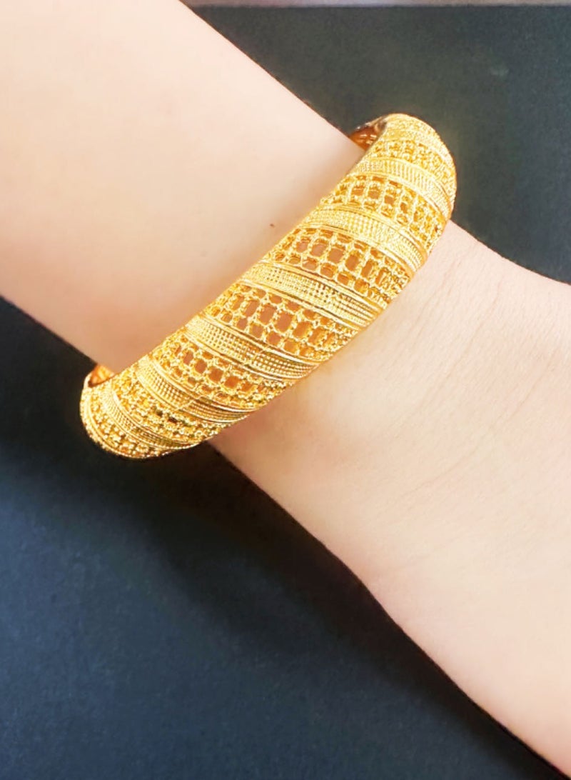 24K مطلية بالذهب السيدات سوار ، سوار الزفاف ، مجوهرات الزفاف ، 1 قطعة - Image 5