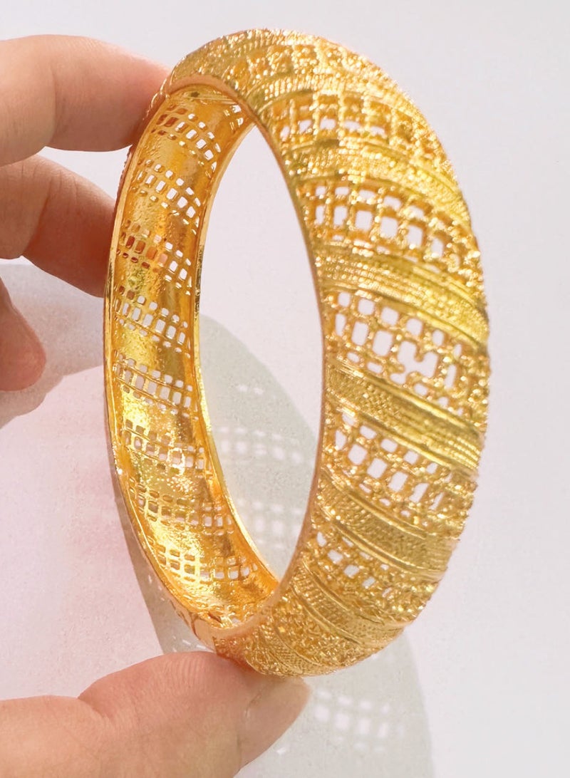 24K مطلية بالذهب السيدات سوار ، سوار الزفاف ، مجوهرات الزفاف ، 1 قطعة - Image 4