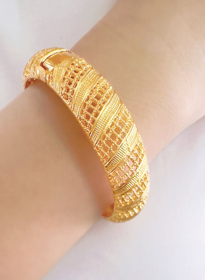 24K مطلية بالذهب السيدات سوار ، سوار الزفاف ، مجوهرات الزفاف ، 1 قطعة - Image 1