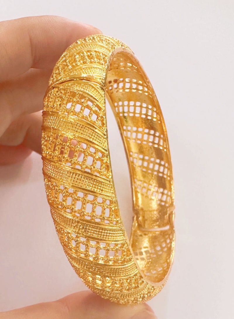 24K مطلية بالذهب السيدات سوار ، سوار الزفاف ، مجوهرات الزفاف ، 1 قطعة - Image 3