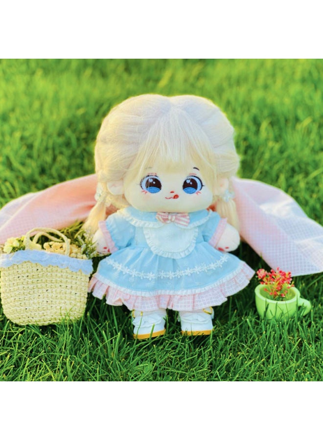 20cm No Attribute Fried Hair Star Doll Spot Cotton Doll Clothes Set Can Be Changed Humanoid Doll Wholesale-Specifications:20cm Cotton Doll Universal-Color:Yellow Velvet Cardigan Pullover [clothes Only]]  - Image 2
